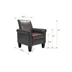 Fauteuil d'appoint moderne en cuir synthétique, lot de 1