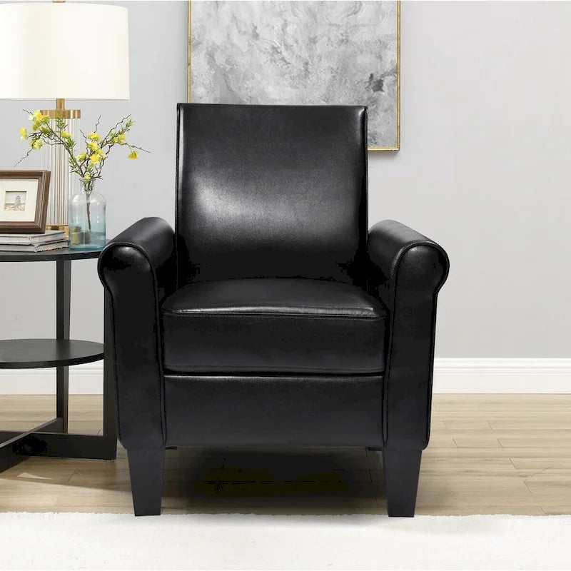 Fauteuil d'appoint moderne en cuir synthétique, lot de 1