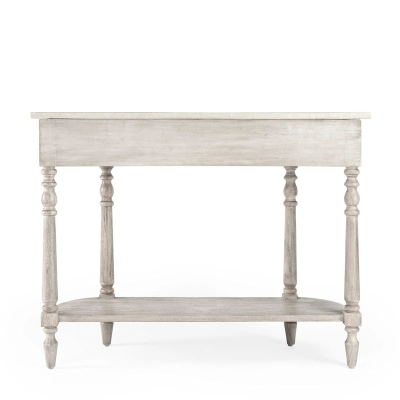 Console plateau marbre – Marron clair / Gris / Noir délavé, Demi-lune, Assemblage 1 personne