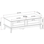 Table basse Caffoz Center avec deux tiroirs à extension complète