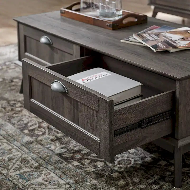 Table basse Caffoz Center avec deux tiroirs à extension complète