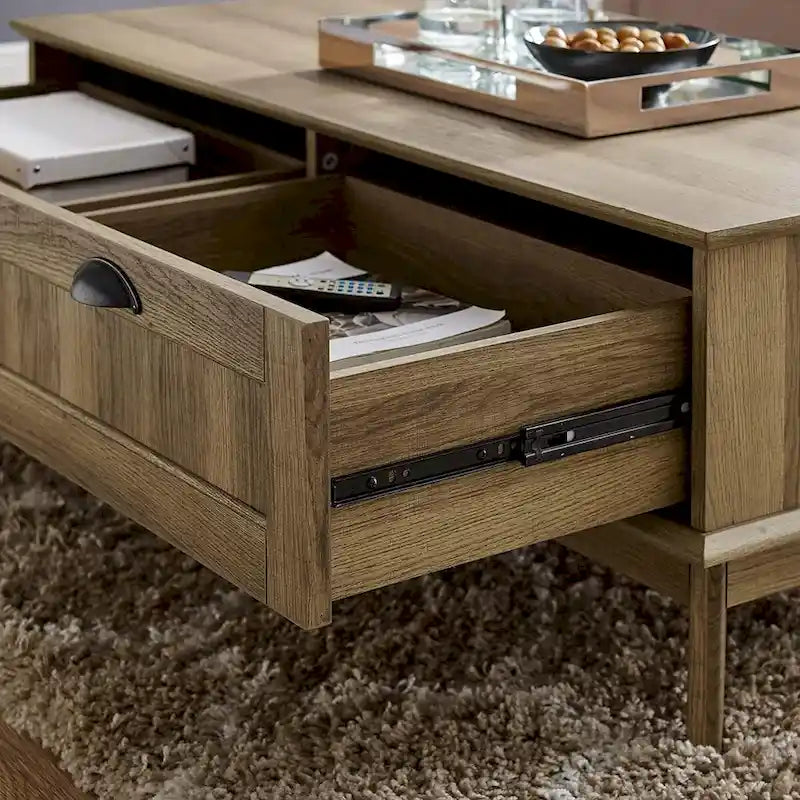 Table basse Caffoz Center avec deux tiroirs à extension complète