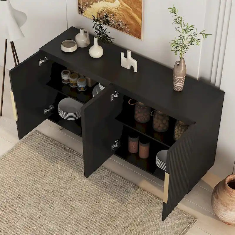 Buffet moderne avec rangements et étagères réglables