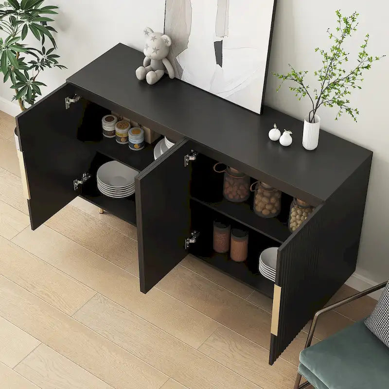 Buffet moderne avec rangements et étagères réglables