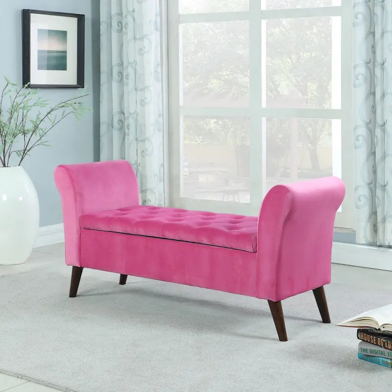 Banc de rangement capitonné Collette de 25 po avec accoudoir