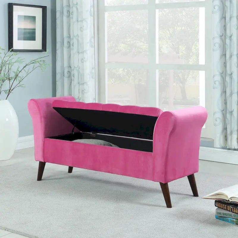 Banc de rangement capitonné Collette de 25 po avec accoudoir