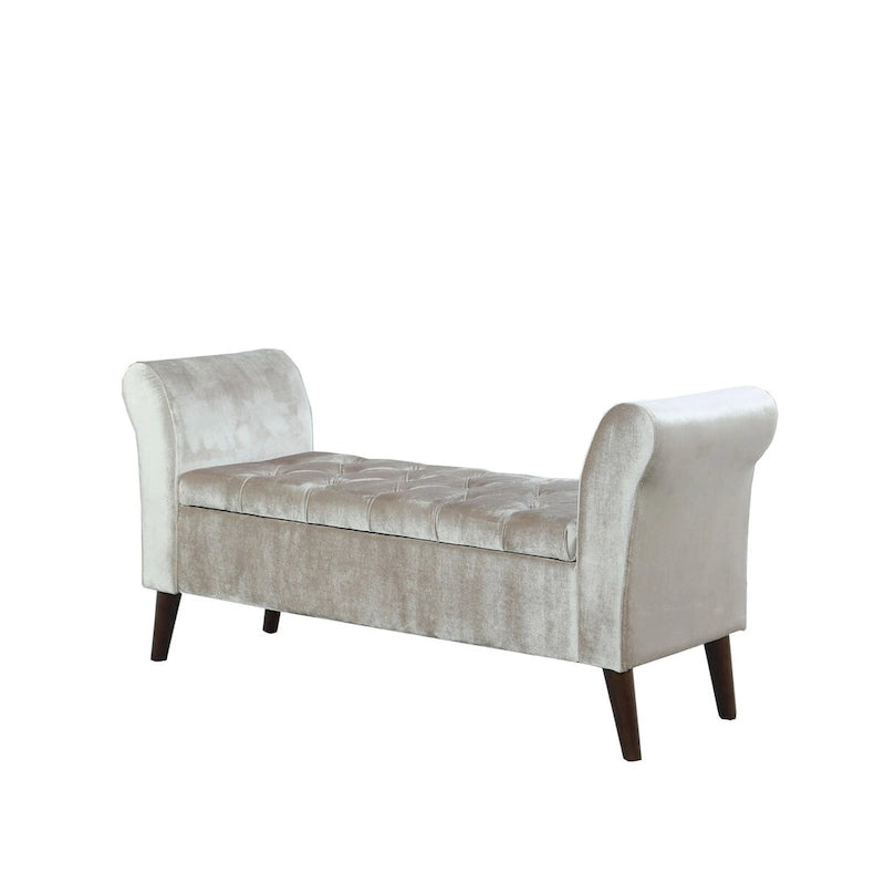 Banc de rangement capitonné Collette de 25 po avec accoudoir