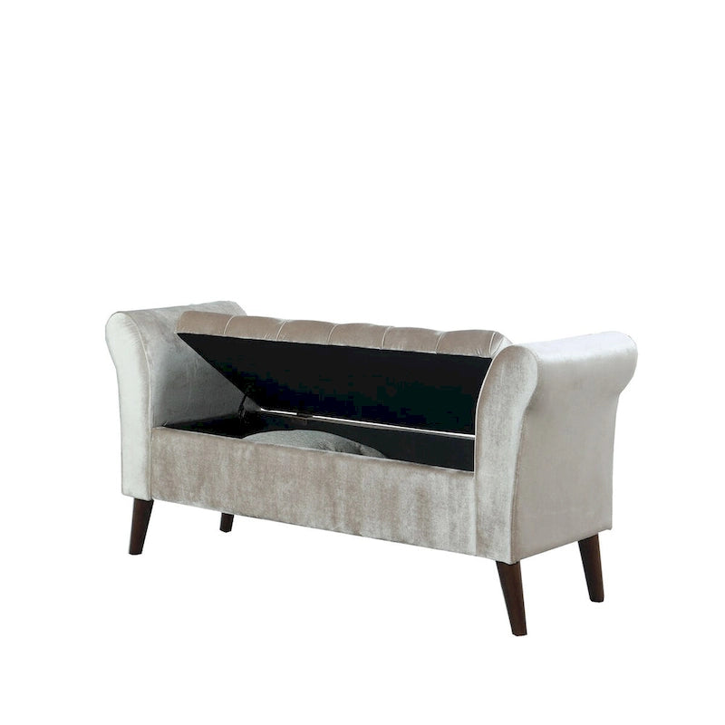 Banc de rangement capitonné Collette de 25 po avec accoudoir