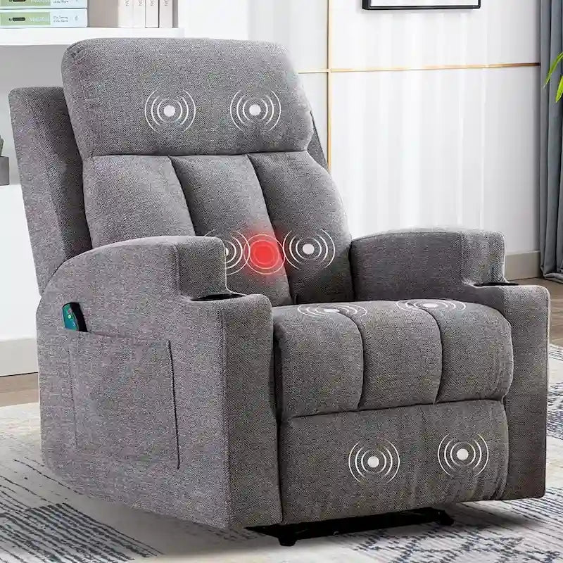 Fauteuil inclinable de massage Ebello avec chauffage, vibration et canapé manuel