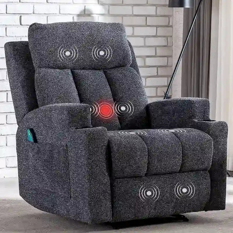 Fauteuil inclinable de massage Ebello avec chauffage, vibration et canapé manuel