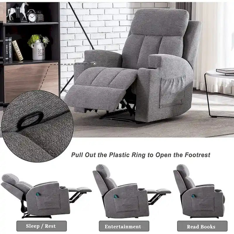 Fauteuil inclinable de massage Ebello avec chauffage, vibration et canapé manuel
