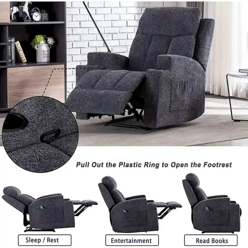 Fauteuil inclinable de massage Ebello avec chauffage, vibration et canapé manuel