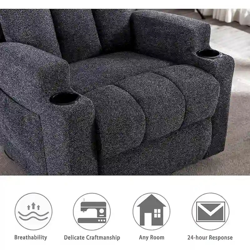 Fauteuil inclinable de massage Ebello avec chauffage, vibration et canapé manuel