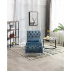 Canapé de loisir concubine avec pieds en acrylique, chaise longue traditionnelle en velours avec oreiller de soutien lombaire pour salon