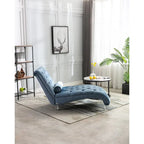 Canapé de loisir concubine avec pieds en acrylique, chaise longue traditionnelle en velours avec oreiller de soutien lombaire pour salon