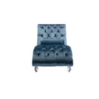 Canapé de loisir concubine avec pieds en acrylique, chaise longue traditionnelle en velours avec oreiller de soutien lombaire pour salon