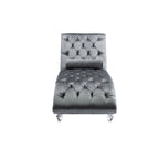 Canapé de loisir concubine avec pieds en acrylique, chaise longue traditionnelle en velours avec oreiller de soutien lombaire pour salon