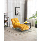 Canapé de loisir concubine avec pieds en acrylique, chaise longue traditionnelle en velours avec oreiller de soutien lombaire pour salon