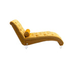 Canapé de loisir concubine avec pieds en acrylique, chaise longue traditionnelle en velours avec oreiller de soutien lombaire pour salon