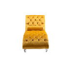 Canapé de loisir concubine avec pieds en acrylique, chaise longue traditionnelle en velours avec oreiller de soutien lombaire pour salon
