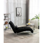 Canapé de loisir concubine avec pieds en acrylique, chaise longue traditionnelle en velours avec oreiller de soutien lombaire pour salon