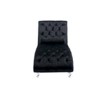 Canapé de loisir concubine avec pieds en acrylique, chaise longue traditionnelle en velours avec oreiller de soutien lombaire pour salon