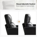 Ensemble de 2 fauteuils inclinables pivotants et à bascule Josefa Modern en cuir véritable par Hulala Home