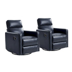 Ensemble de 2 fauteuils inclinables pivotants et à bascule Josefa Modern en cuir véritable par Hulala Home