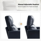 Ensemble de 2 fauteuils inclinables pivotants et à bascule Josefa Modern en cuir véritable par Hulala Home