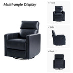 Ensemble de 2 fauteuils inclinables pivotants et à bascule Josefa Modern en cuir véritable par Hulala Home