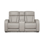 Causeuse inclinable électrique gris Boyington avec console Signature Design by Ashley - 75 larg. x 40 prof. x 44 haut.