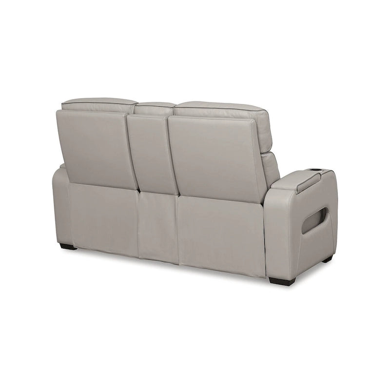 Causeuse inclinable électrique gris Boyington avec console Signature Design by Ashley - 75 larg. x 40 prof. x 44 haut.