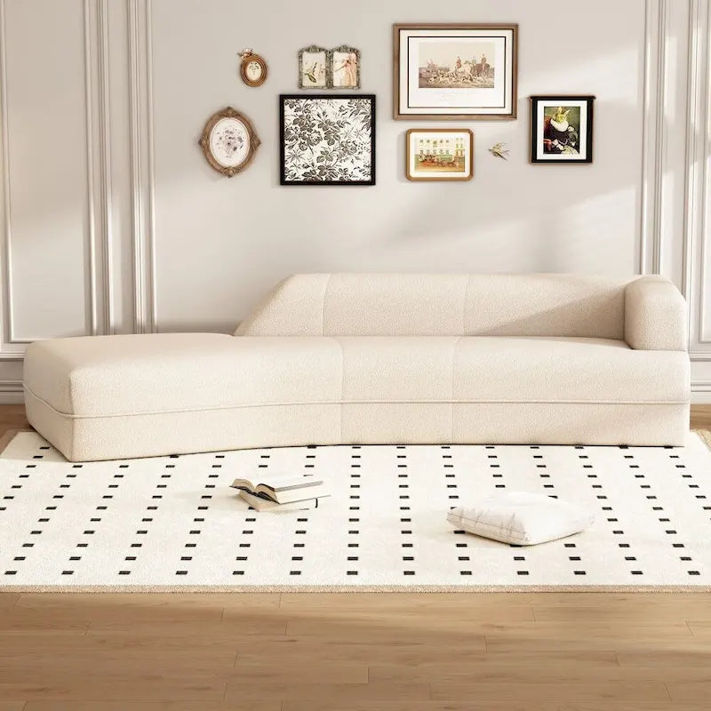 109.4 Chaise longue incurvée Canapé moderne d'intérieur pour salon, Beige