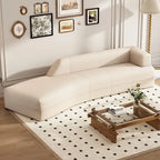 109.4 Chaise longue incurvée Canapé moderne d'intérieur pour salon, Beige