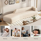 109.4 Chaise longue incurvée Canapé moderne d'intérieur pour salon, Beige