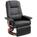 Fauteuil de relaxation pivotant réglable en cuir avec repose-pieds et accoudoirs