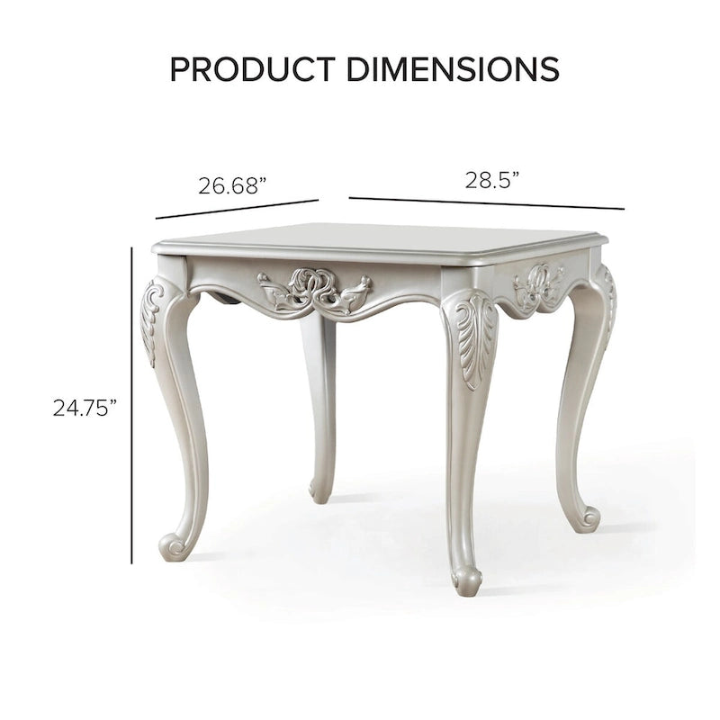 Table d'appoint traditionnelle Clarissa en bois massif avec pieds sculptés de Furniture of America