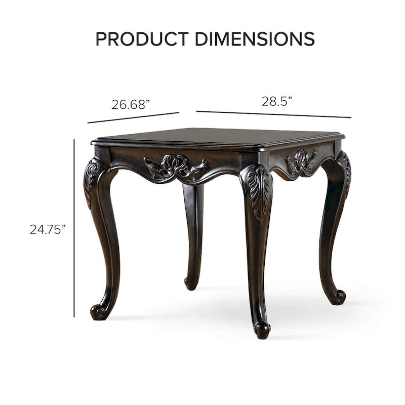 Table d'appoint traditionnelle Clarissa en bois massif avec pieds sculptés de Furniture of America