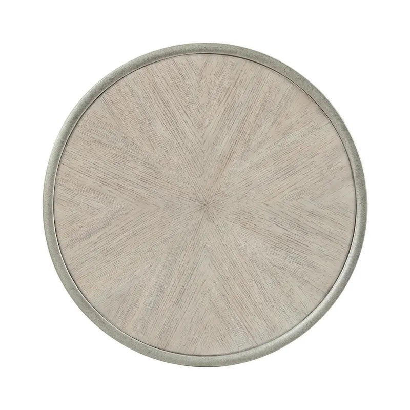 Table d'appoint ronde avec plateau en chêne blanc Corfu et cadre en métal