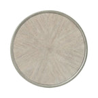 Table d'appoint ronde avec plateau en chêne blanc Corfu et cadre en métal