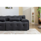 Canapé ressort mousse beige / noir, 2-3 places