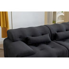 Canapé ressort mousse beige / noir, 2-3 places