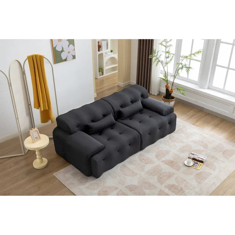 Canapé ressort mousse beige / noir, 2-3 places