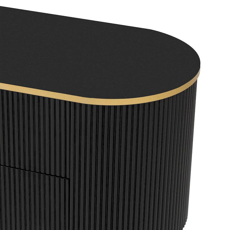 Meuble TV moderne pour téléviseurs jusqu'à 80 pouces, centre de divertissement avec 4 tiroirs et 1 placard