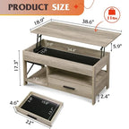 Table basse de salon avec rangement - 18.9P x 38.58L x 17.83H