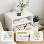 Table de chevet avec station de recharge - 11.81P x 15.75L x 22.05H
