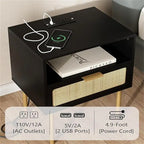 Table de chevet avec station de recharge - 11.81P x 15.75L x 22.05H
