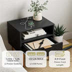 Table de chevet avec station de recharge - 11.81P x 15.75L x 22.05H