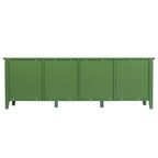 Meuble TV vert vintage, buffet de maison d'artiste avec portes et étagères en verre, meuble de rangement d'appoint pour bar à café