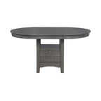 Table à manger en bois avec rangement, gris moyen